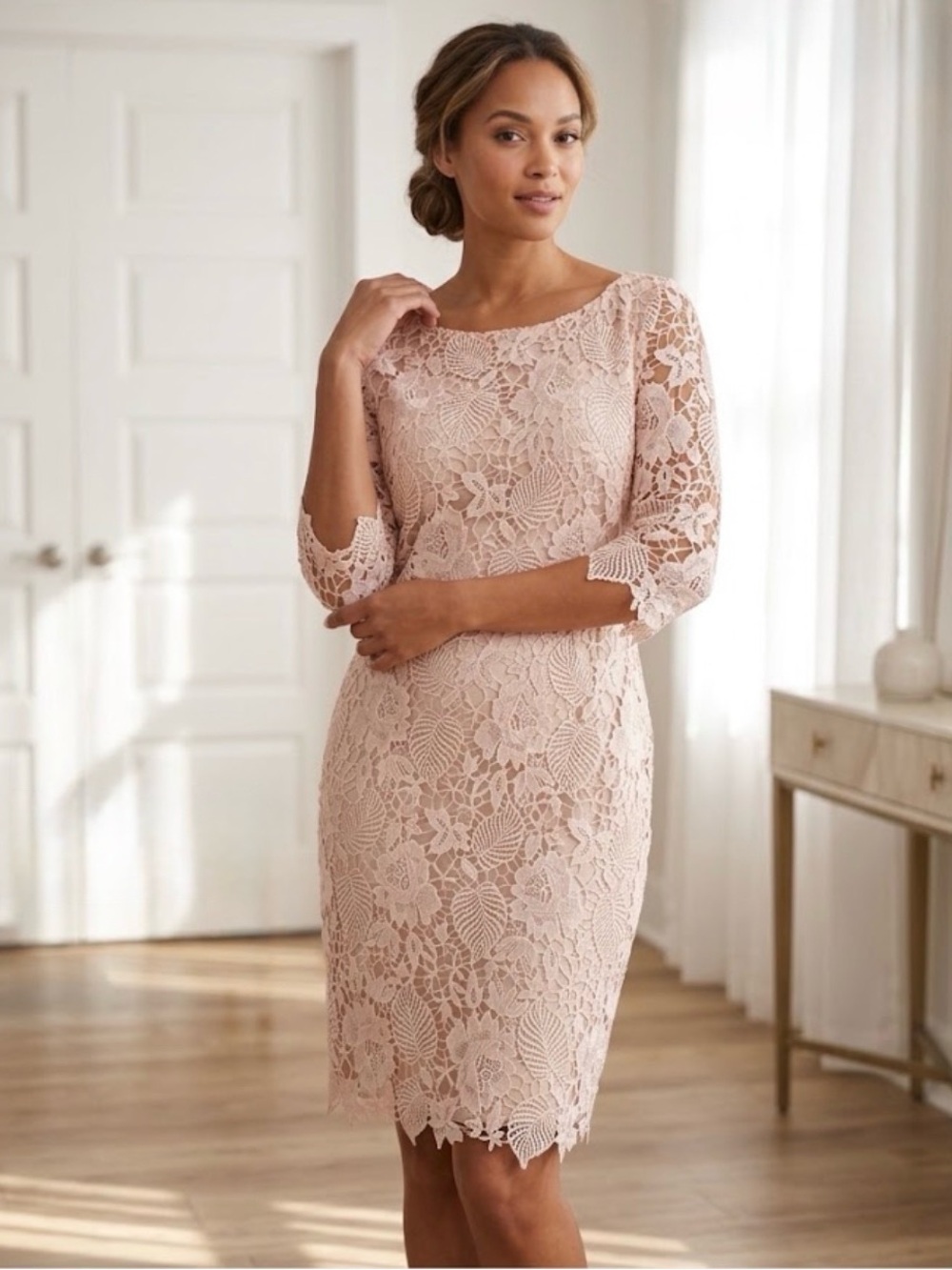 Eliza J | Dresses | Eliza J Lace Sheath Dress Blush Pink Size 4